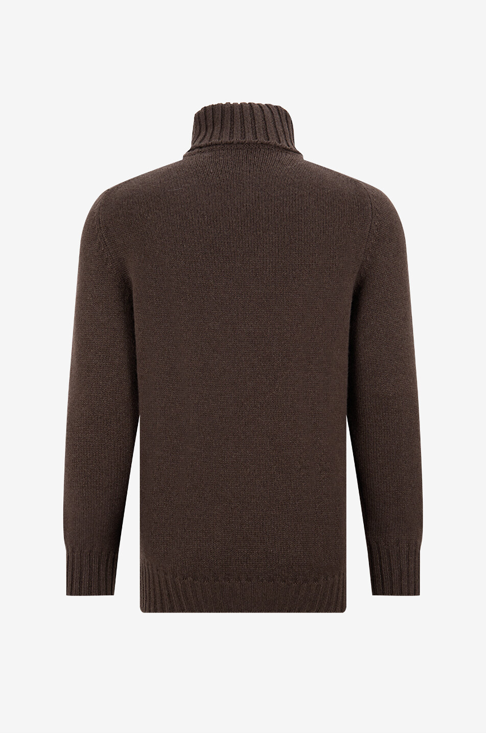 FEDELI Pull à col roulé en maille Homme MARRON FONCÉ 2