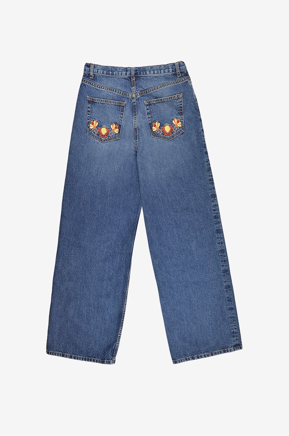 MONOKI Sunny embroidered wide-leg denim jeans Women BLUE 2