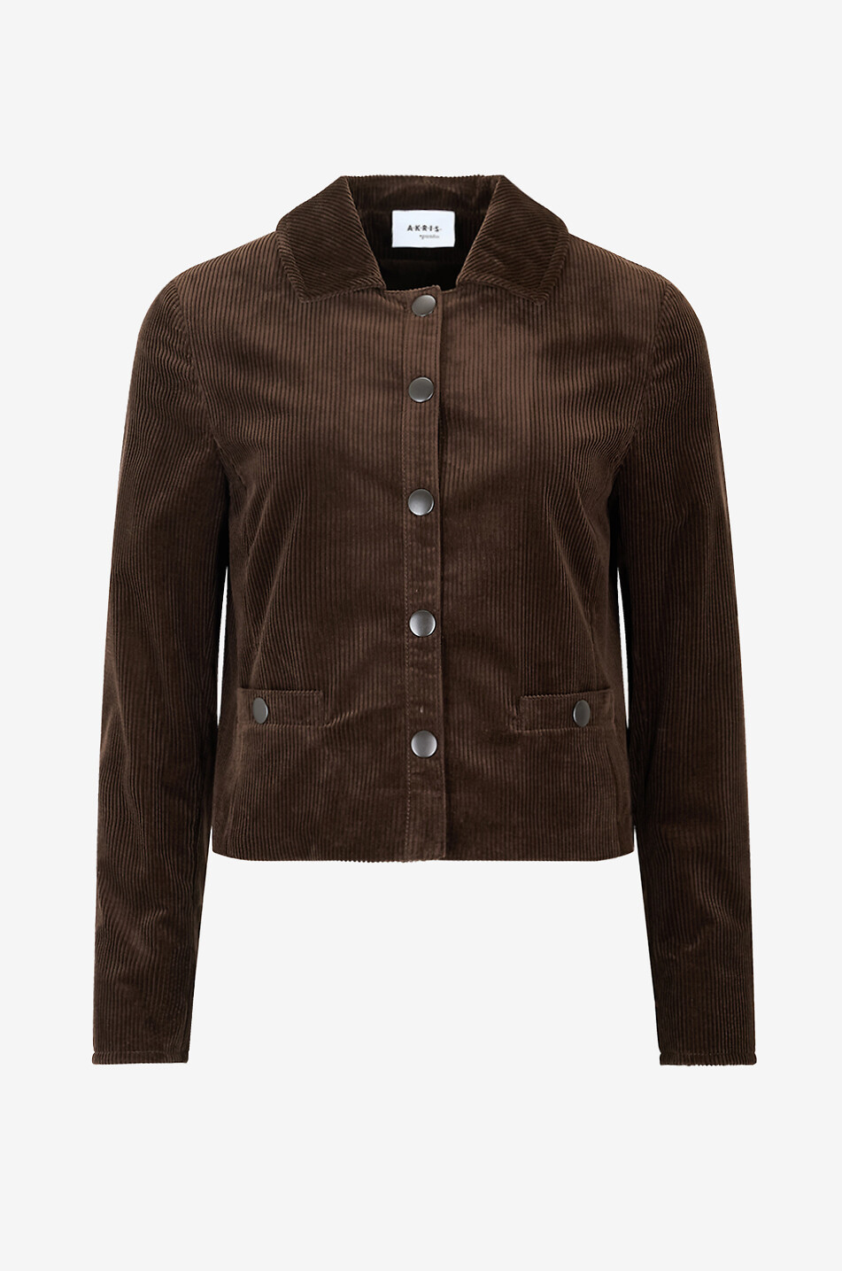 Short corduroy jacket AKRIS PUNTO DARK BROWN Bongénie