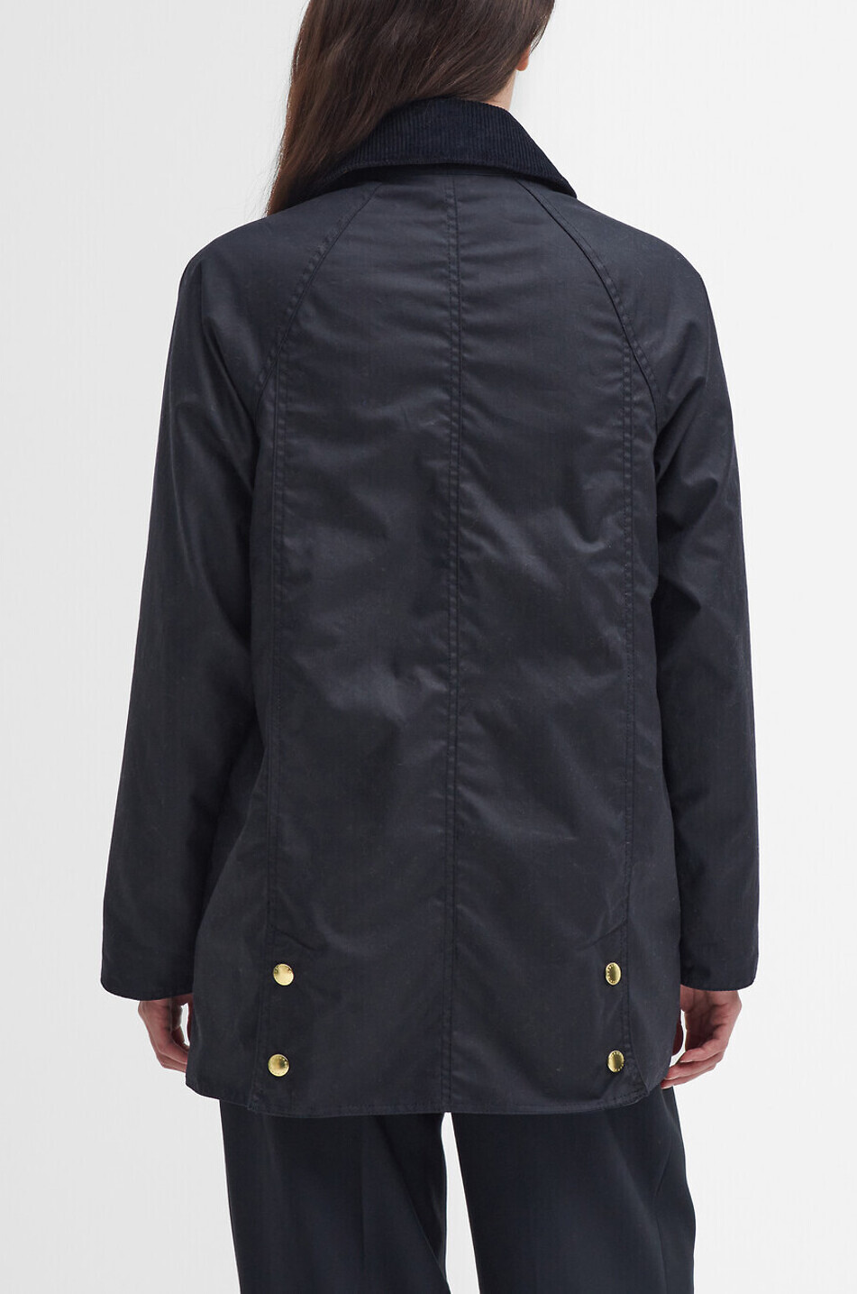 BARBOUR Parka en toile cirée à col chemise Modern Beadnell Femme BLEU FONCE 3