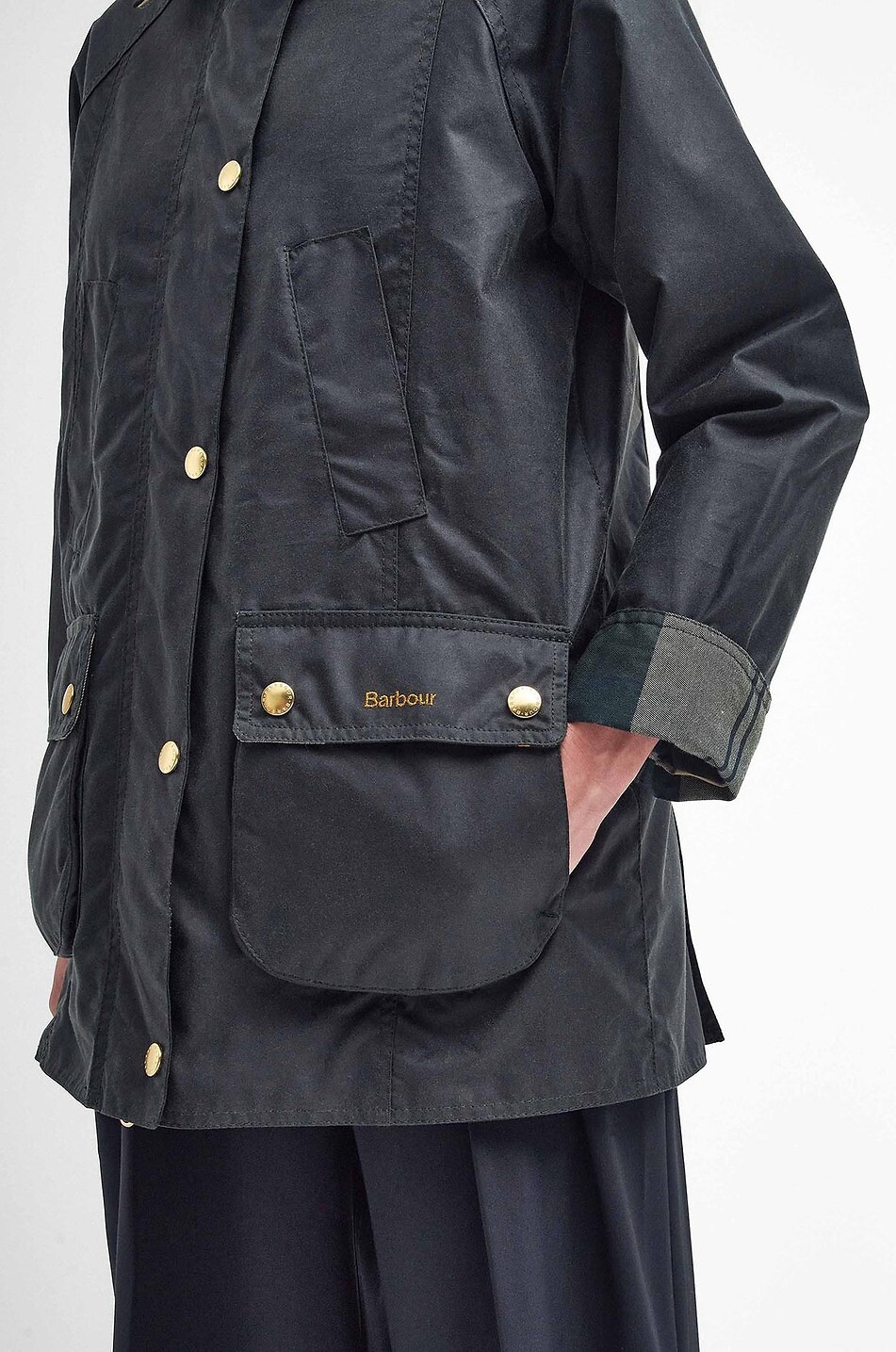 BARBOUR Parka en toile cirée à col chemise Modern Beadnell Femme VERT FONCÉ 5