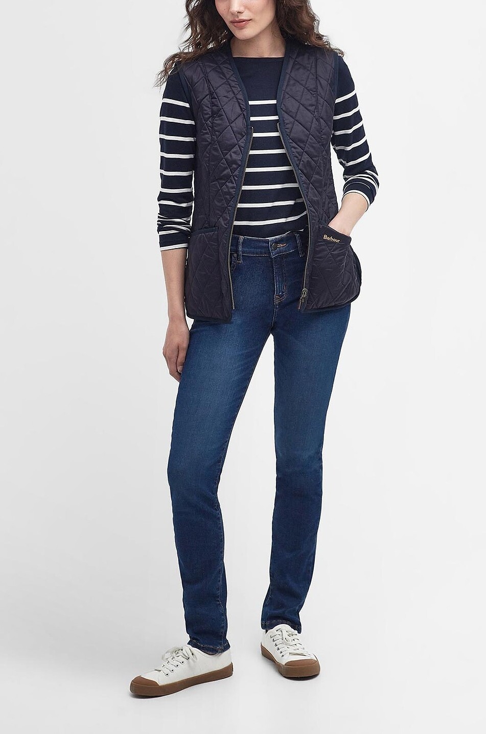 BARBOUR Gilet matelassé doublé à col V Betty Femme BLEU FONCE 2