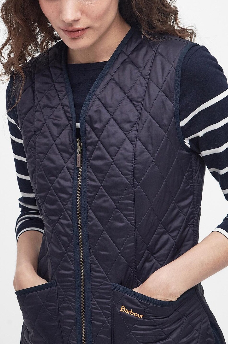BARBOUR Gilet matelassé doublé à col V Betty Femme BLEU FONCE 4