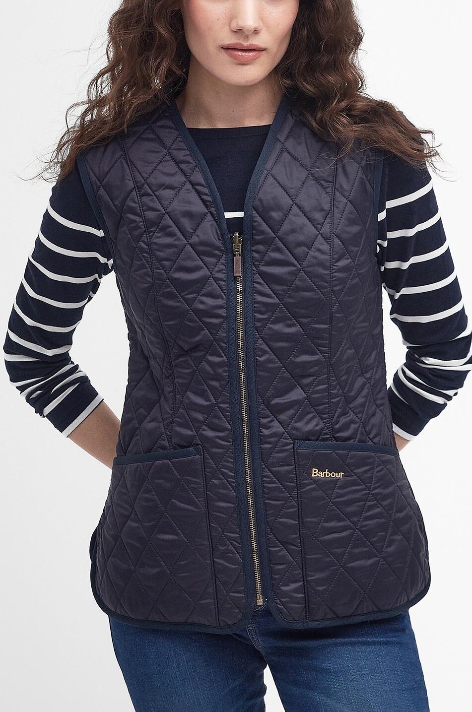 BARBOUR Gilet matelassé doublé à col V Betty Femme BLEU FONCE 6