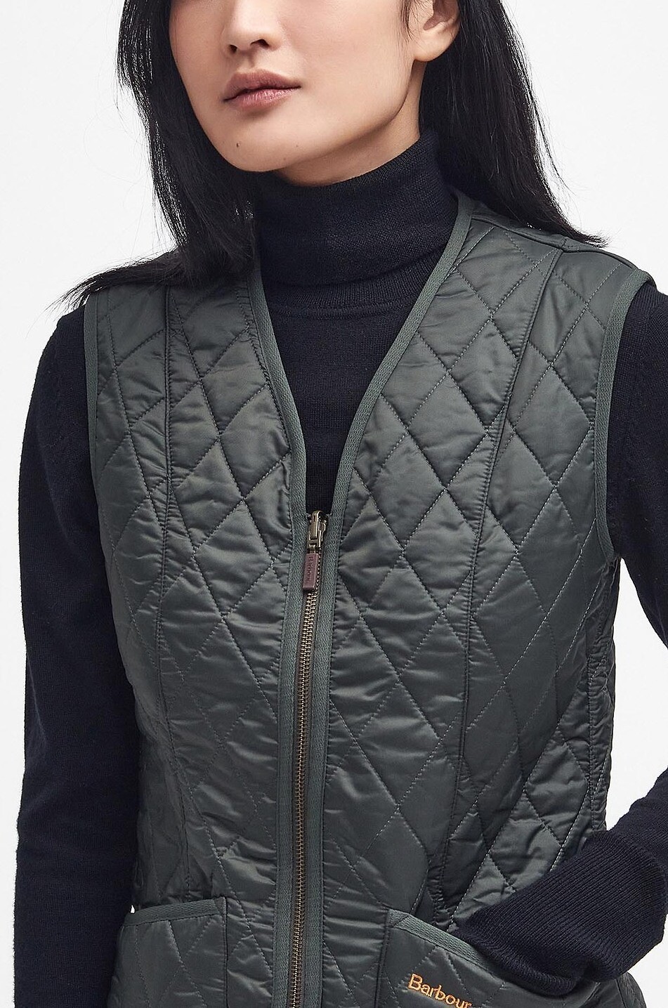 BARBOUR Gilet matelassé doublé à col V Betty Femme VERT FONCÉ 4