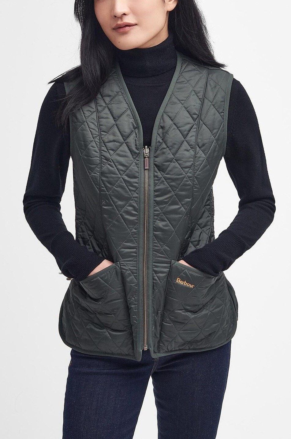 BARBOUR Gilet matelassé doublé à col V Betty Femme VERT FONCÉ 6