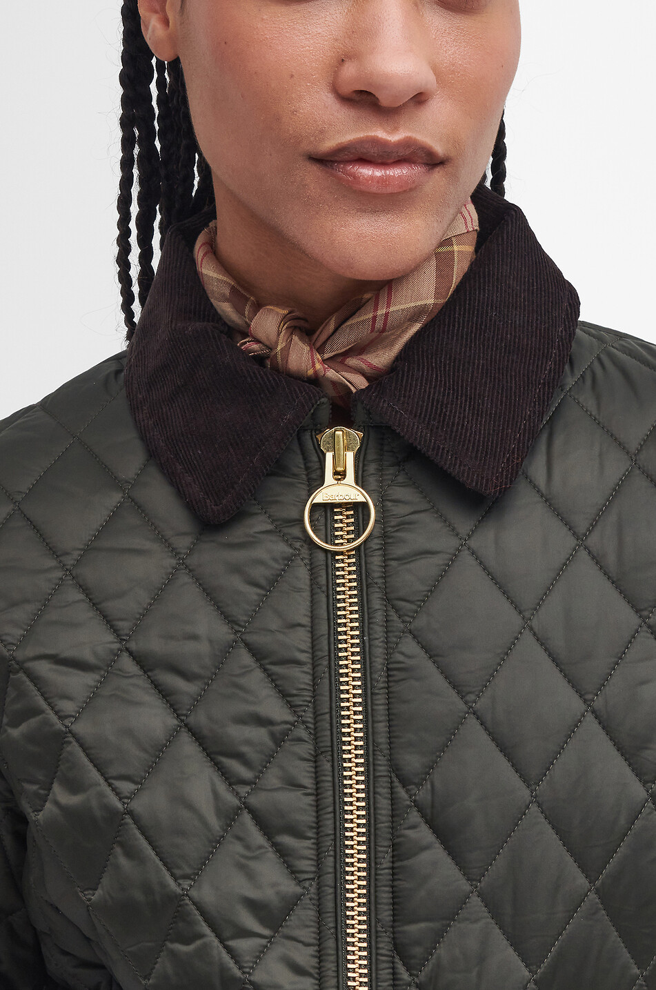 Beadnell waxed cotton short zip jacket BARBOUR DARK GREEN