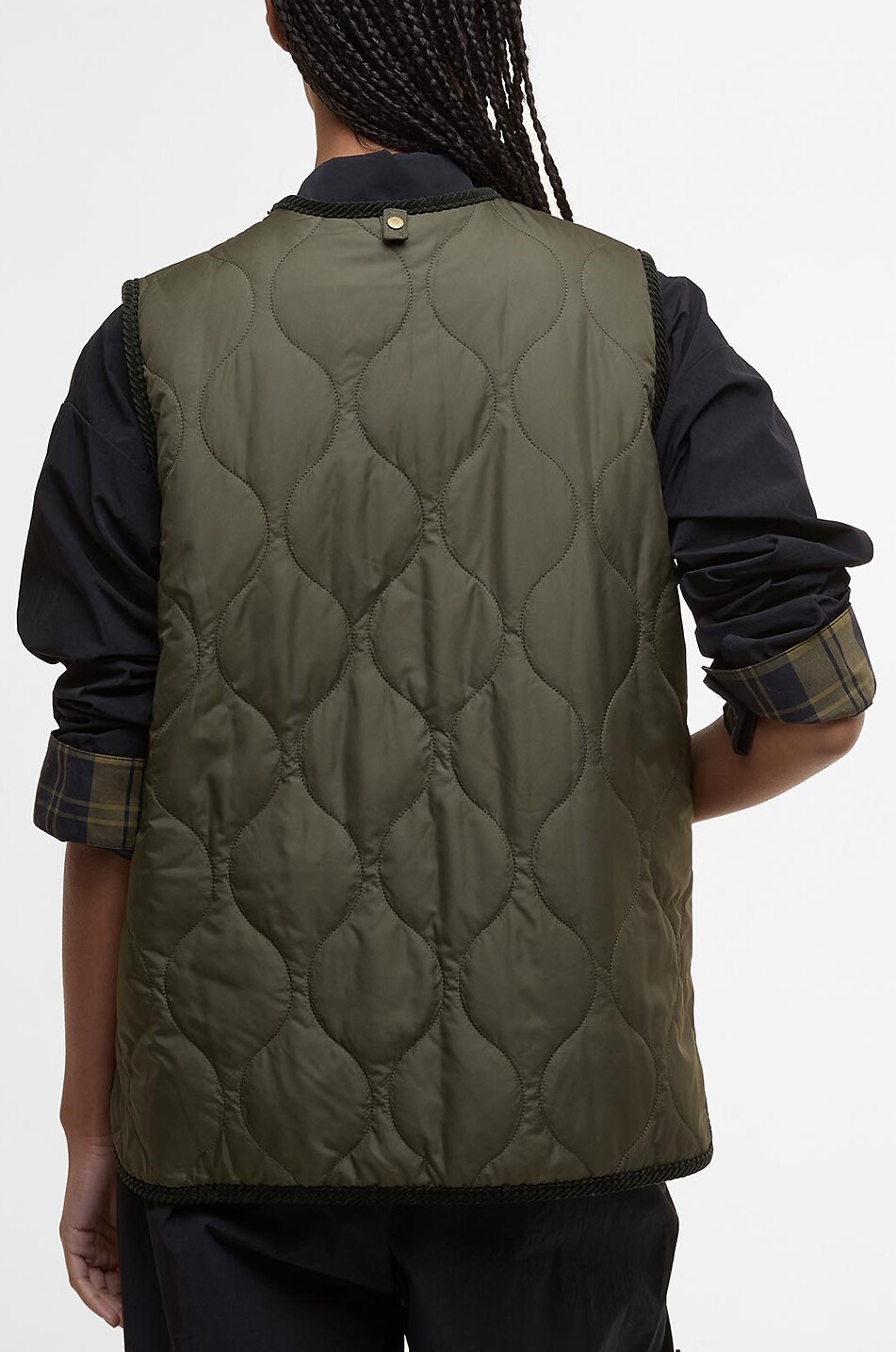 BARBOUR Gesteppte Weste aus Canvas mit V-Ausschnitt Klara Damen DUNKELGRÜN 3