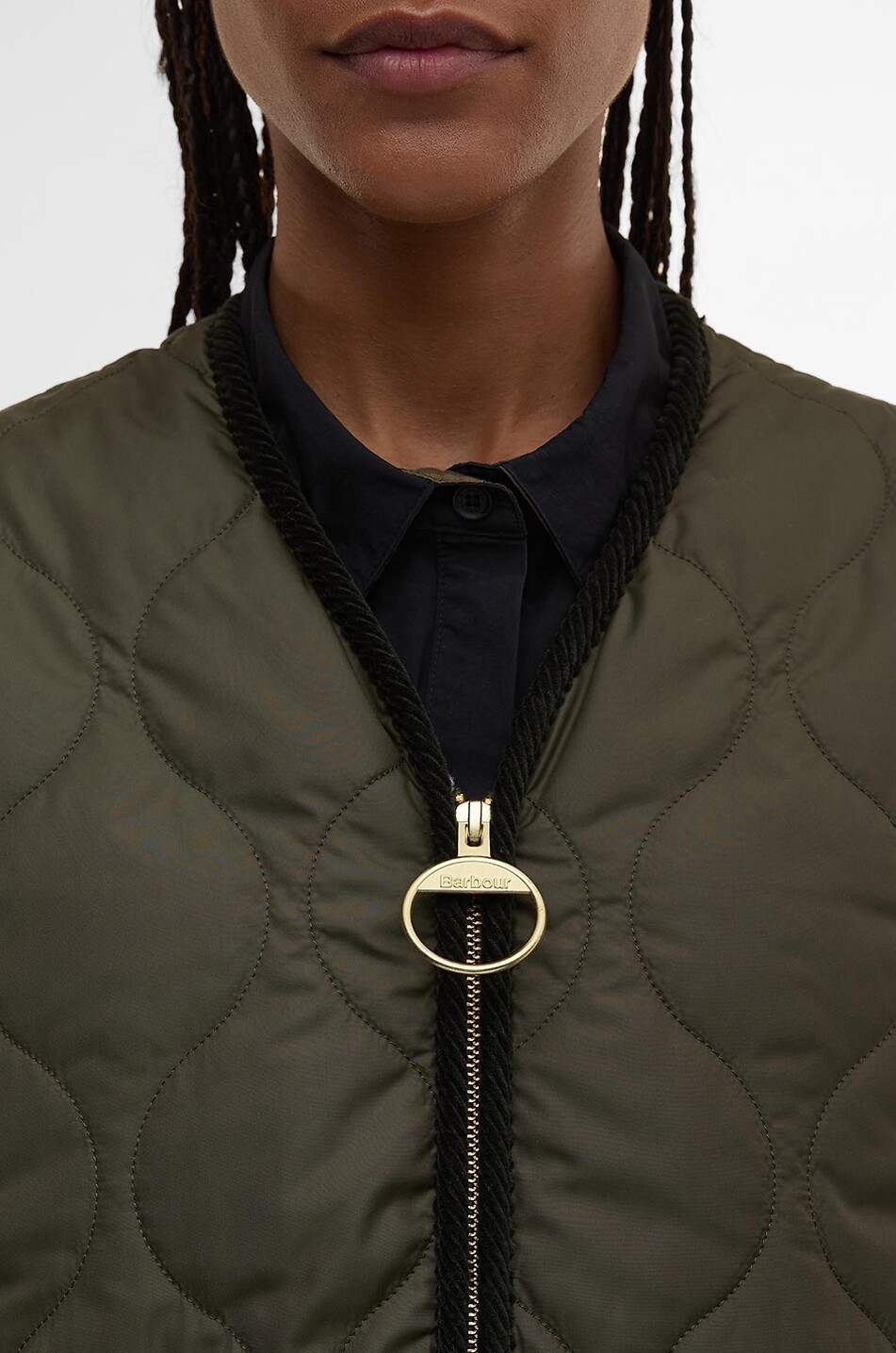 BARBOUR Gesteppte Weste aus Canvas mit V-Ausschnitt Klara Damen DUNKELGRÜN 5