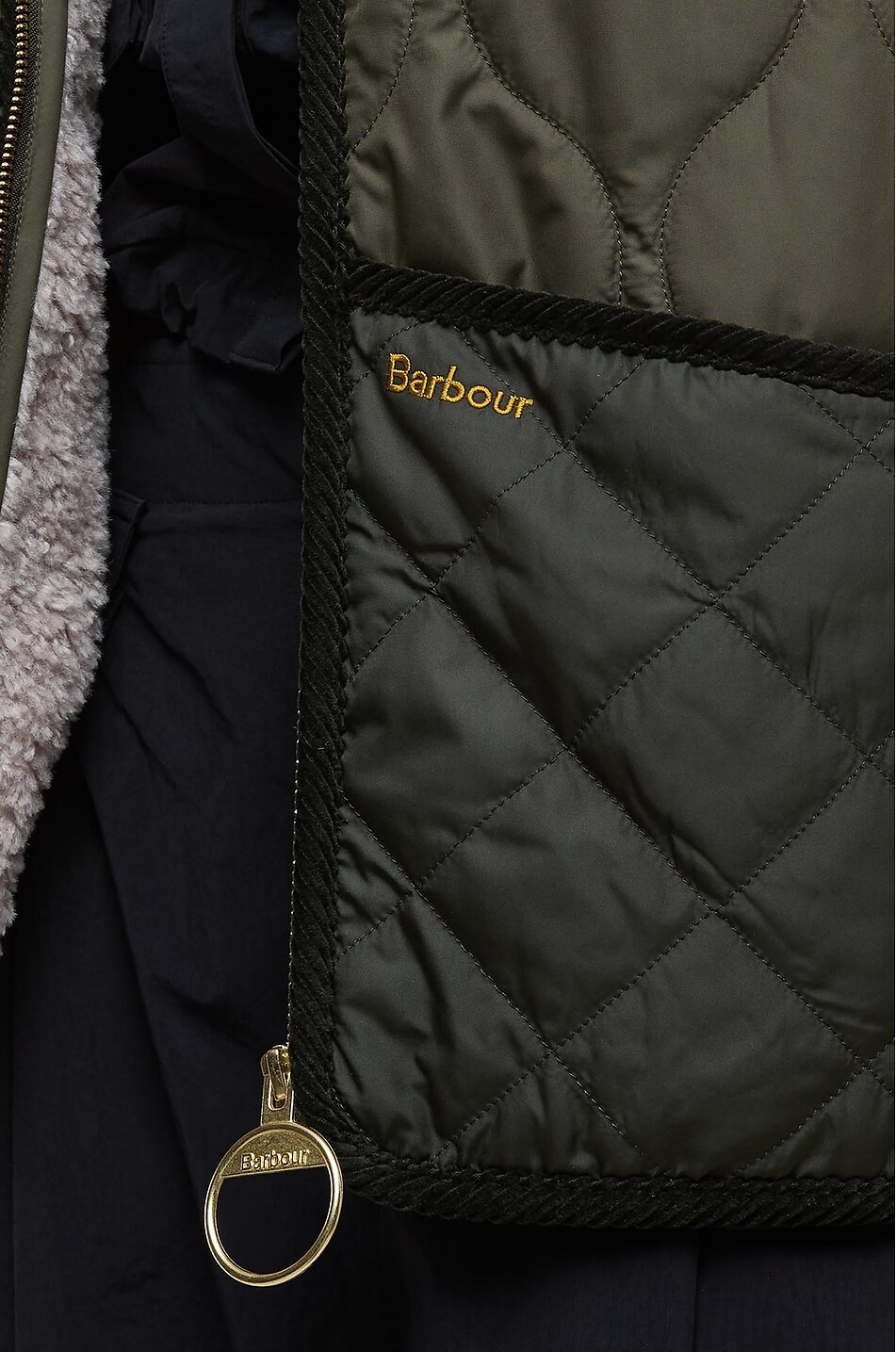 BARBOUR Gesteppte Weste aus Canvas mit V-Ausschnitt Klara Damen DUNKELGRÜN 6