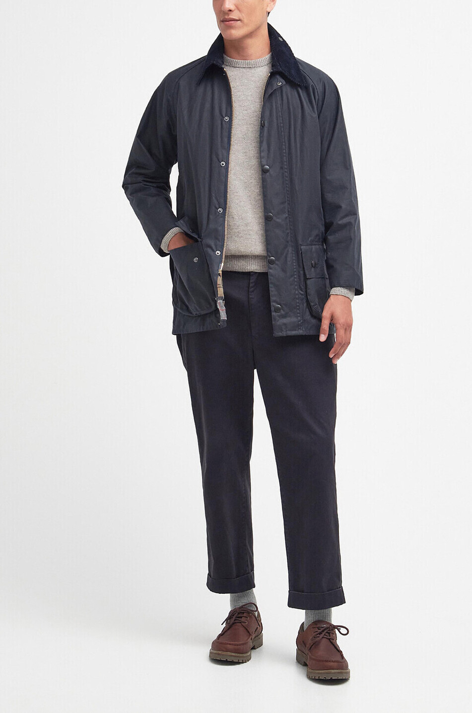 BARBOUR Beaufort waxed cotton parka with shirt collar Men DARK BLUE 2