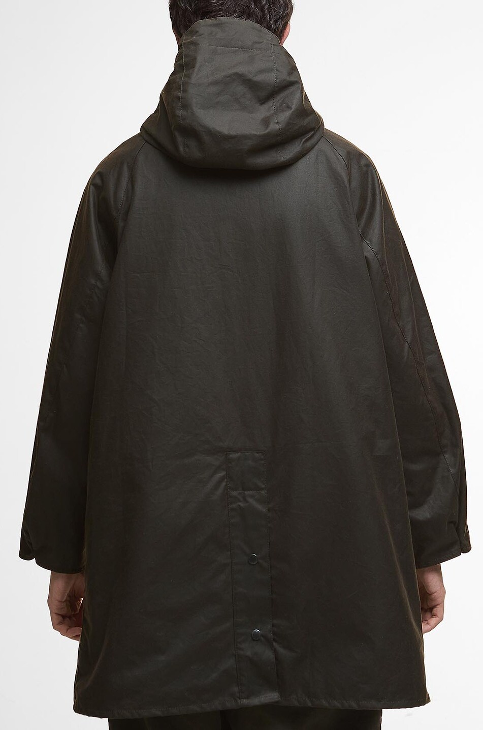 BARBOUR Solway waxed canvas high collar trench coat Men GREEN 3