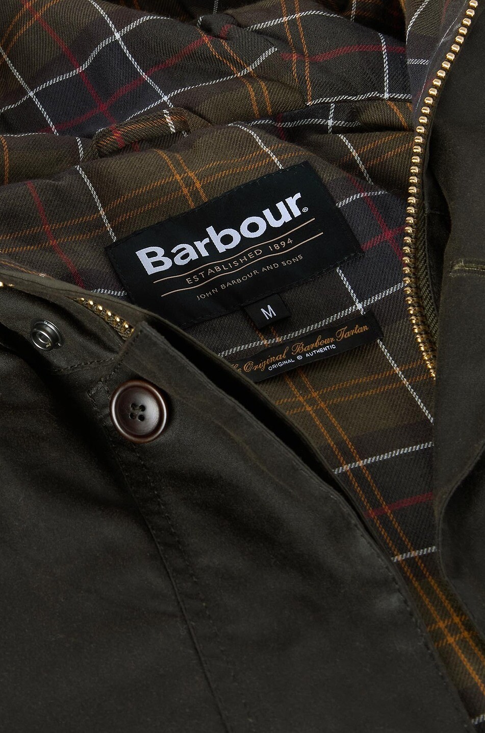 BARBOUR Solway waxed canvas high collar trench coat Men GREEN 6