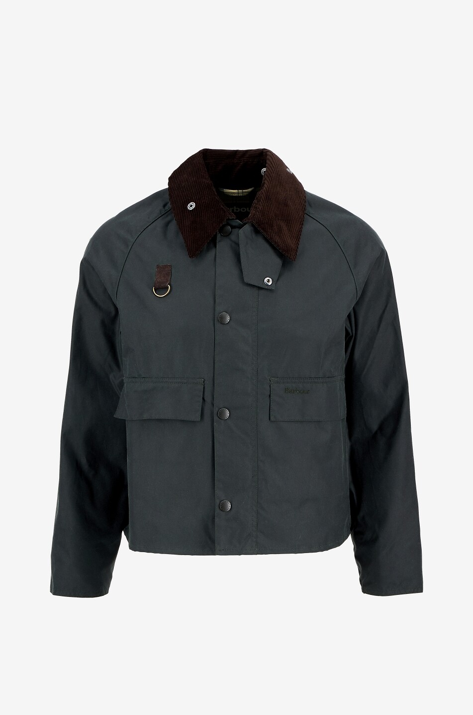 Waxed cotton waterproof jacket with Spey collar