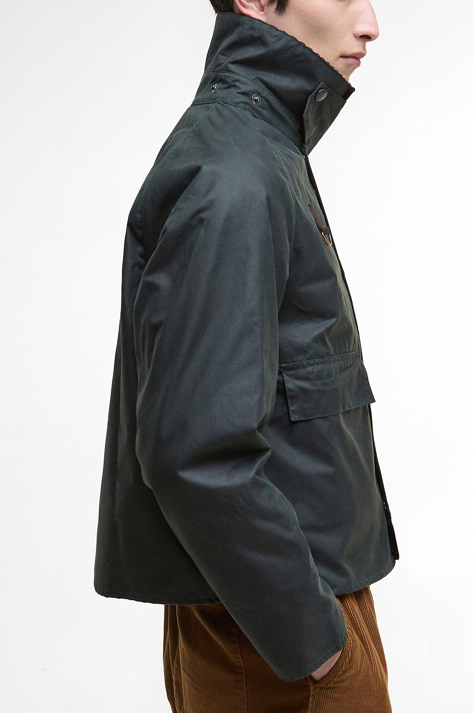 BARBOUR Waxed cotton waterproof jacket with Spey collar Men GREEN 4