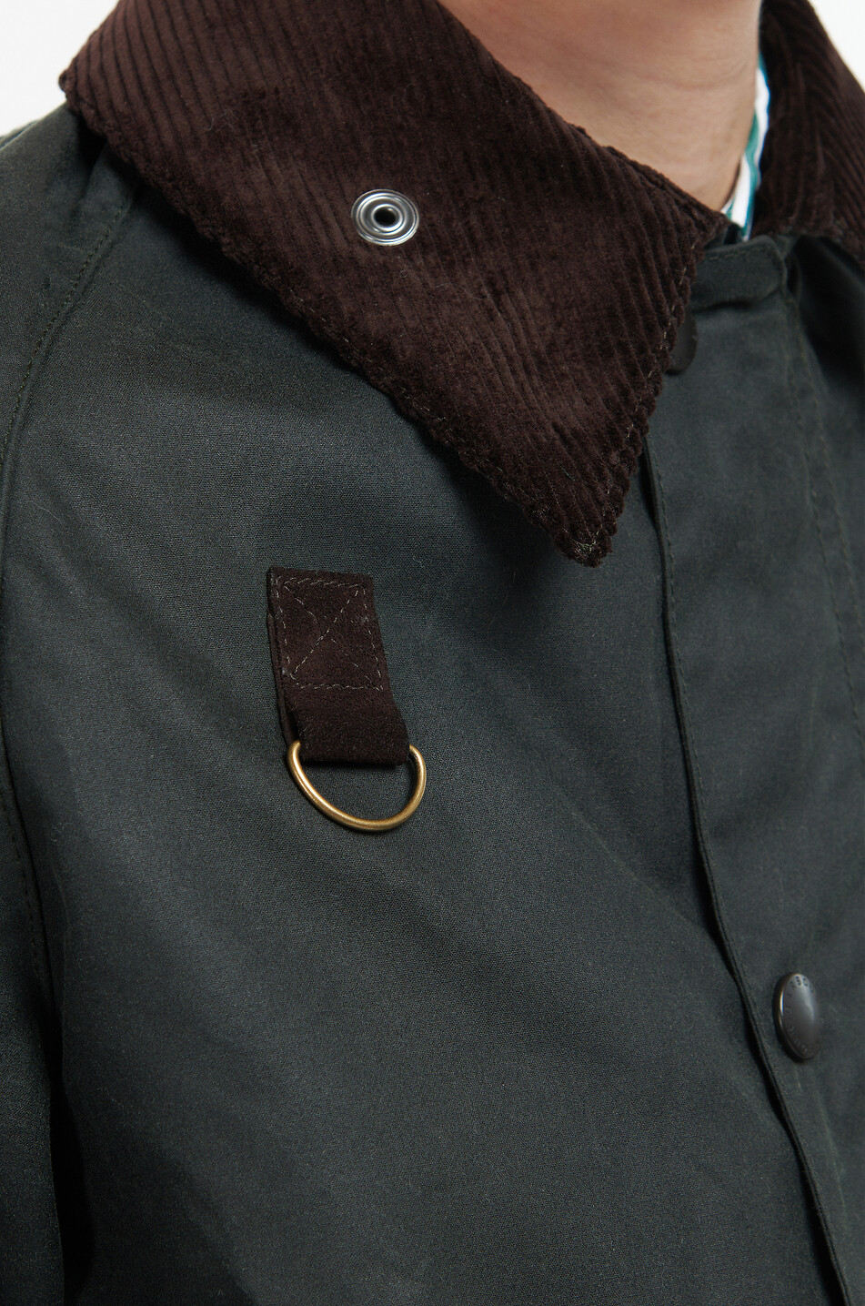 BARBOUR Waxed cotton waterproof jacket with Spey collar Men GREEN 9