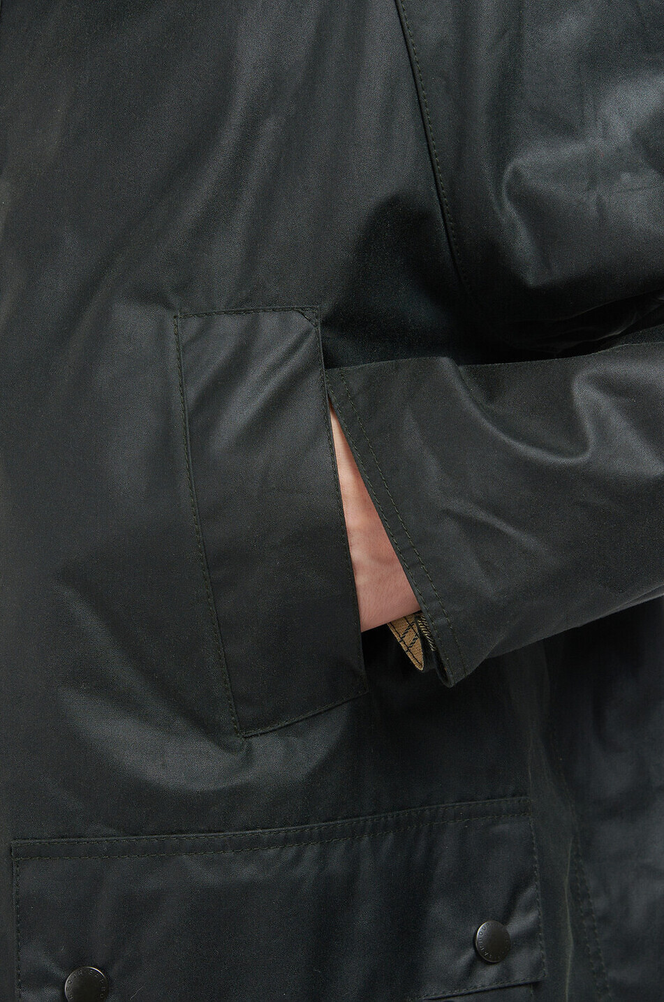 BARBOUR Gewachste Baumwoll-Parkajacke mit Hemdkragen Bedale Herren GRÜN 4