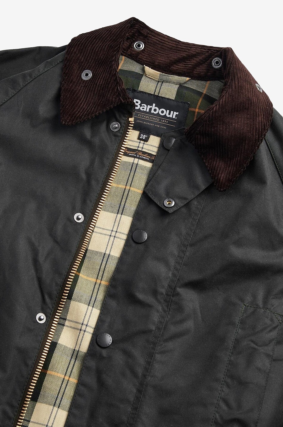 BARBOUR Beaufort waxed canvas waterproof shirt collar parka Men GREEN 6