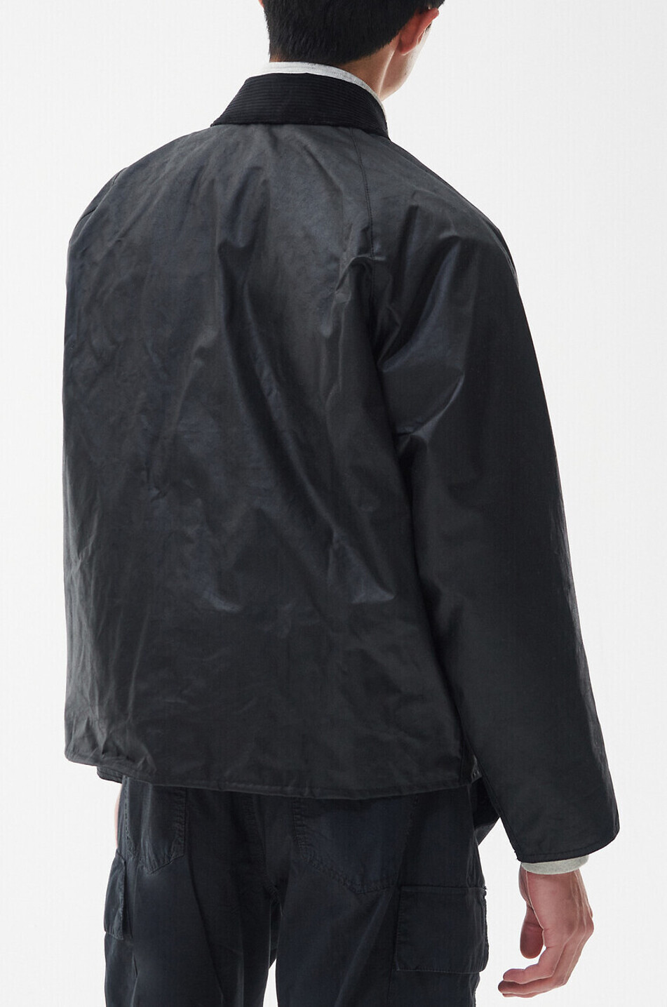 BARBOUR Kurze Wachsjacke mit Hemdkragen Herren SCHWARZ 3