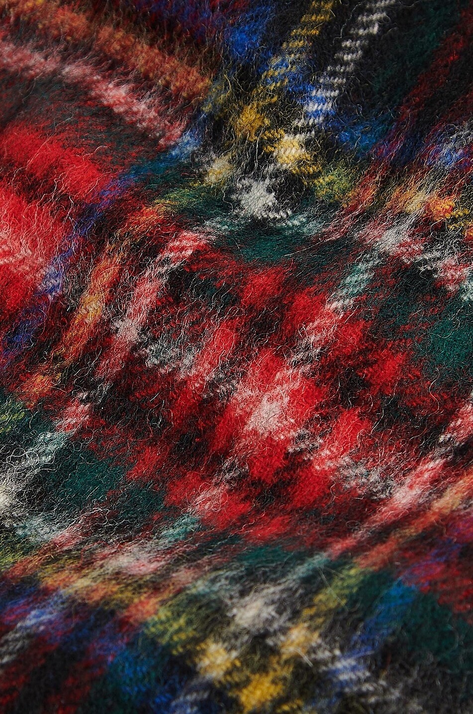 BARBOUR Rectangular wool and cashmere tartan scarf Men BLACK 2