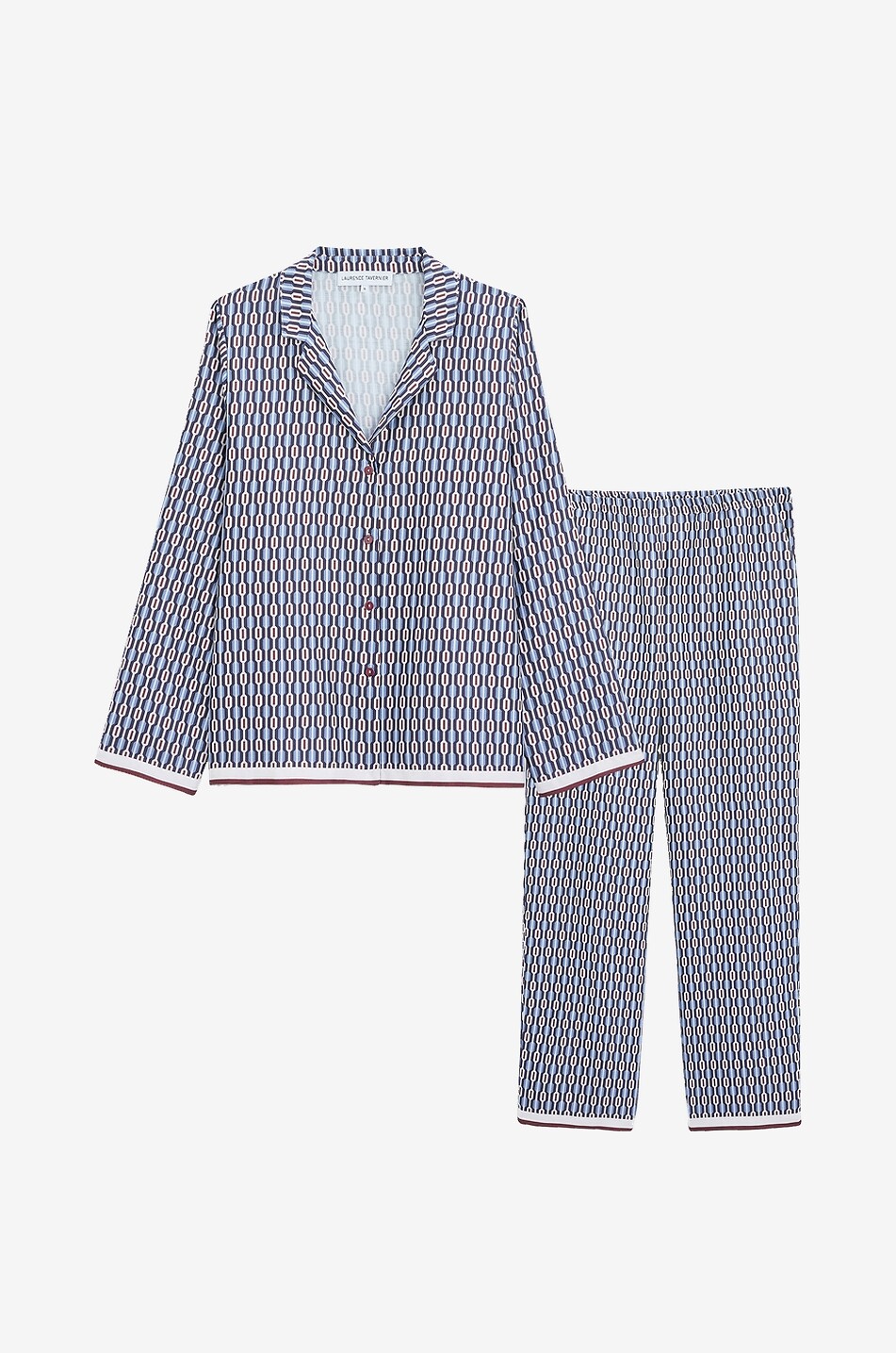 LAURENCE TAVERNIER Geometric print satin pyjamas Women MULTI COLOURED 1