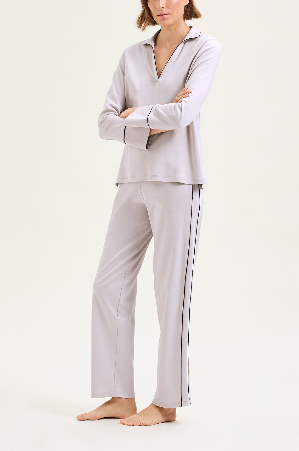 LAURENCE TAVERNIER Paola polo collar pyjama set Women BEIGE 2