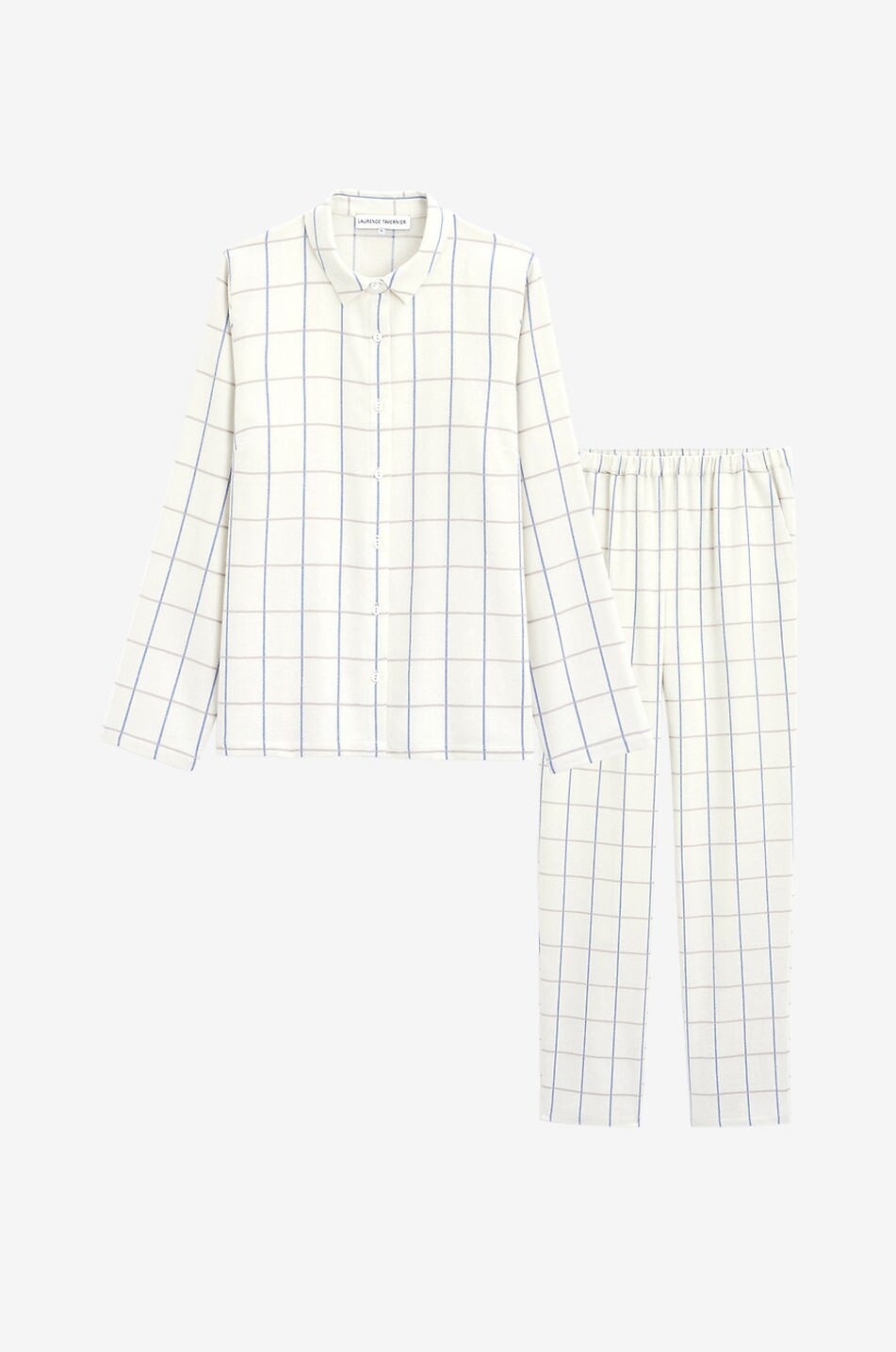 LAURENCE TAVERNIER Pyjama en flanelle à carreaux Femme BLANC CASSE 1