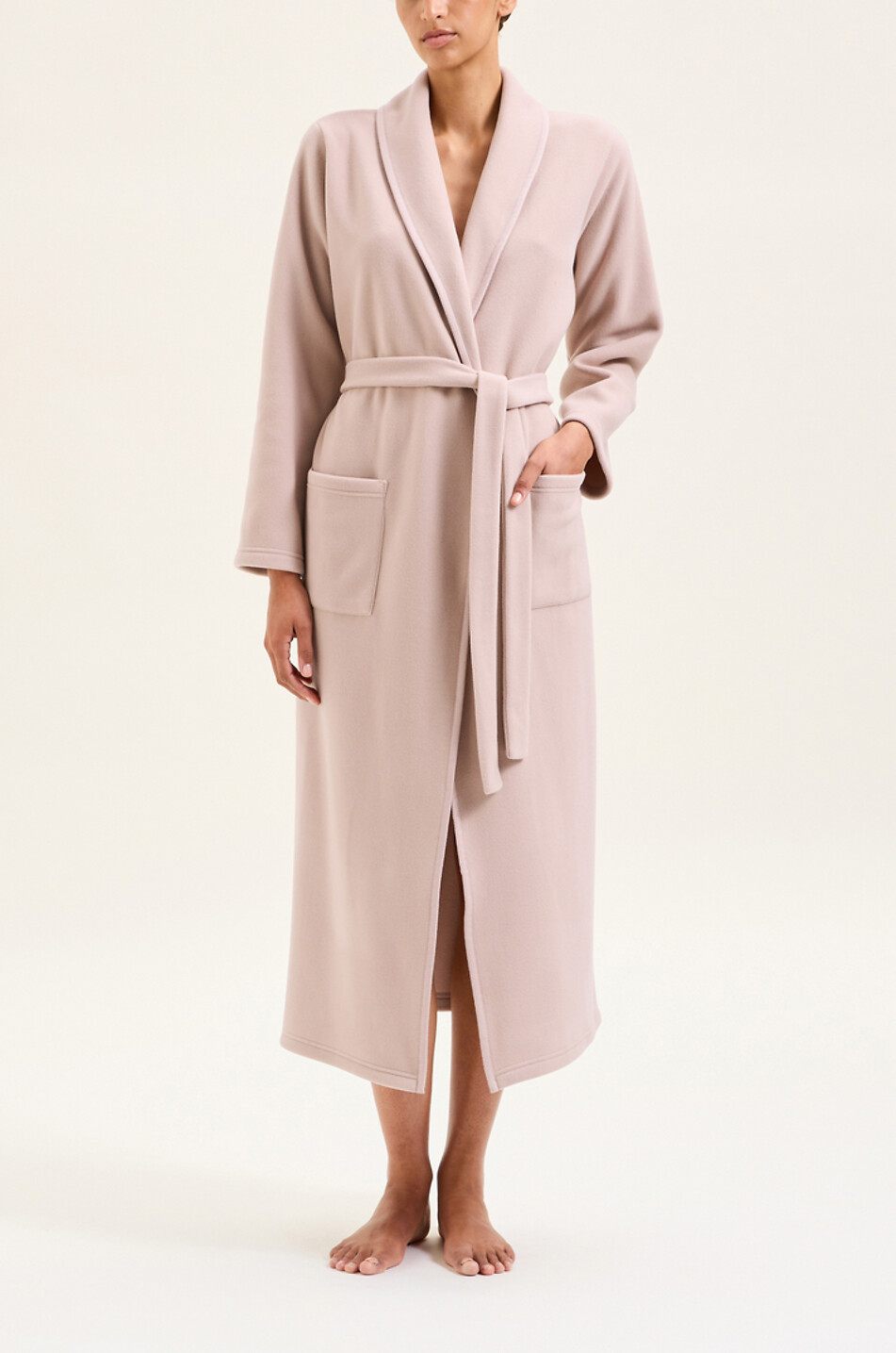 LAURENCE TAVERNIER Peignoir long en polaire Ninon Femme BEIGE 2