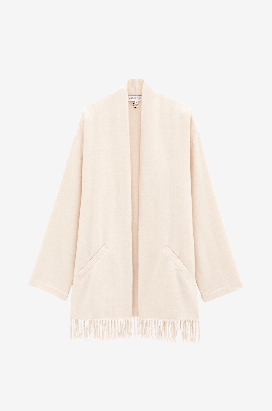 LAURENCE TAVERNIER Poncho court en maille à franges Laurence Femme BEIGE 1