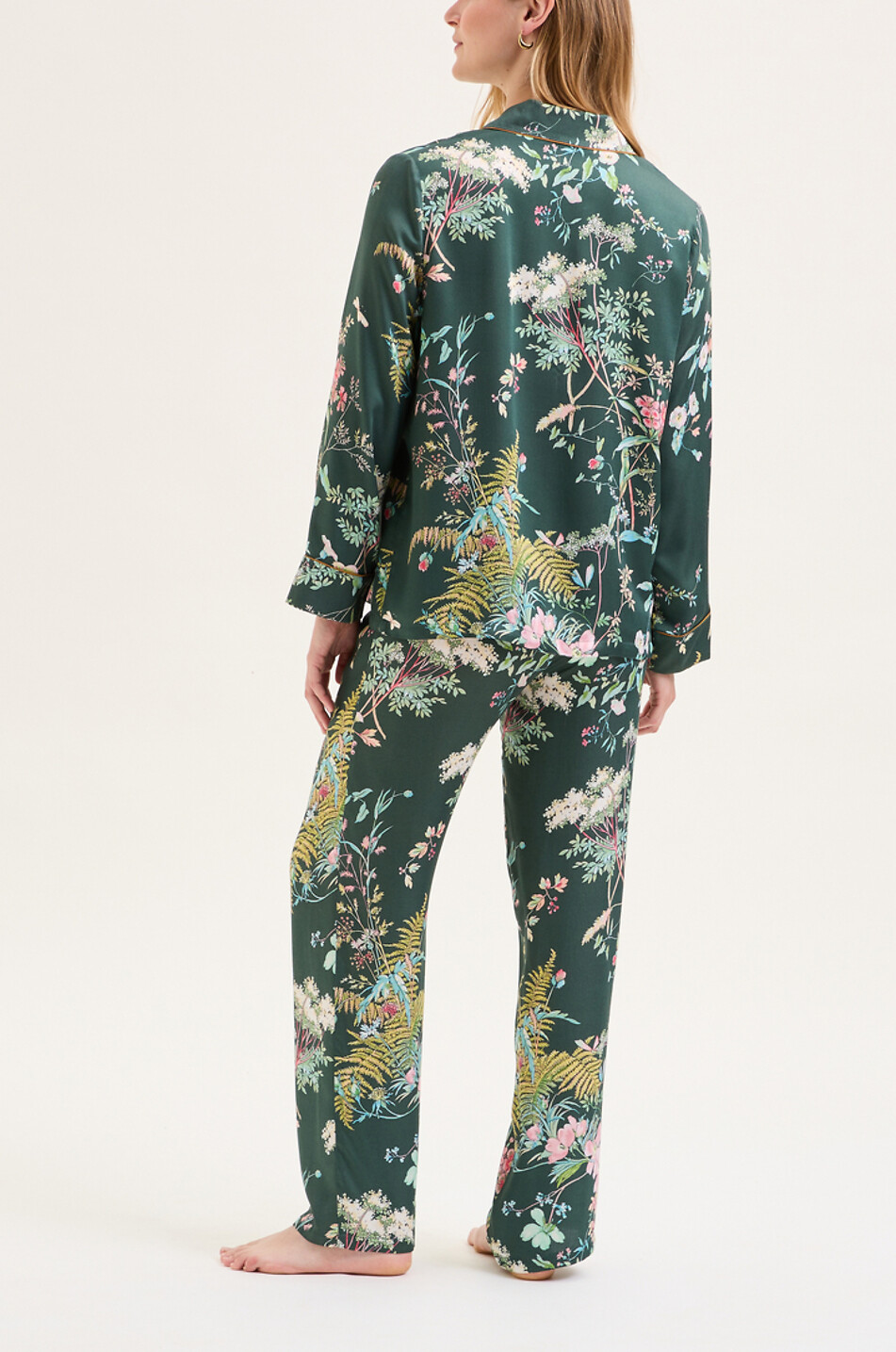 LAURENCE TAVERNIER Satin-Pyjama mit Blumenmuster Contes Damen GRÜN 3