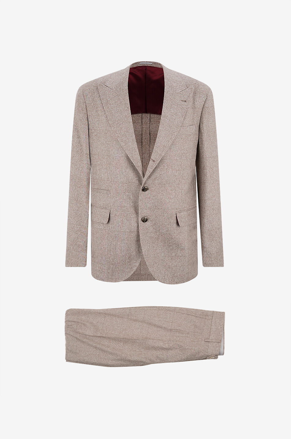 BRUNELLO CUCINELLI Exklusiver Karoanzug aus Flanellstoff Heritage Herren BRAUN 1