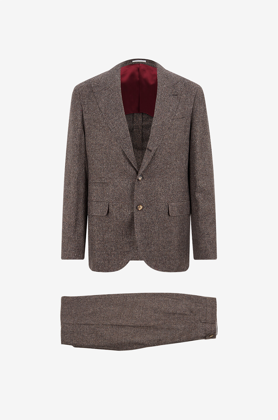 BRUNELLO CUCINELLI Hochwertiger Karoanzug aus Flanell Herren MITTELBRAUN 1