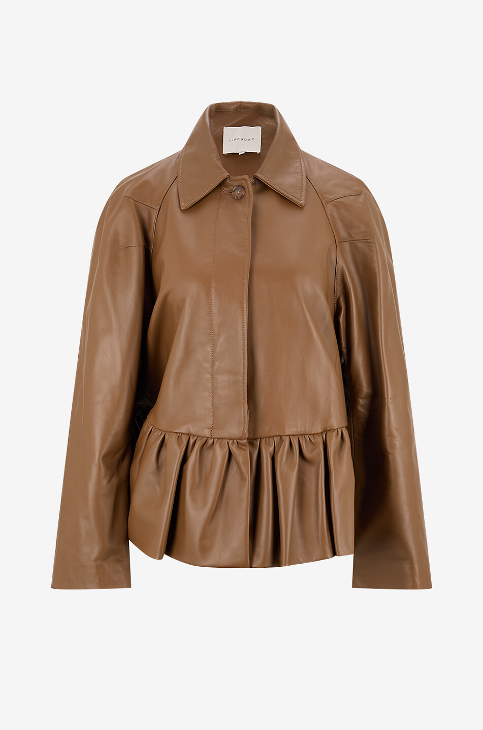 Veste à basque en cuir nappa City