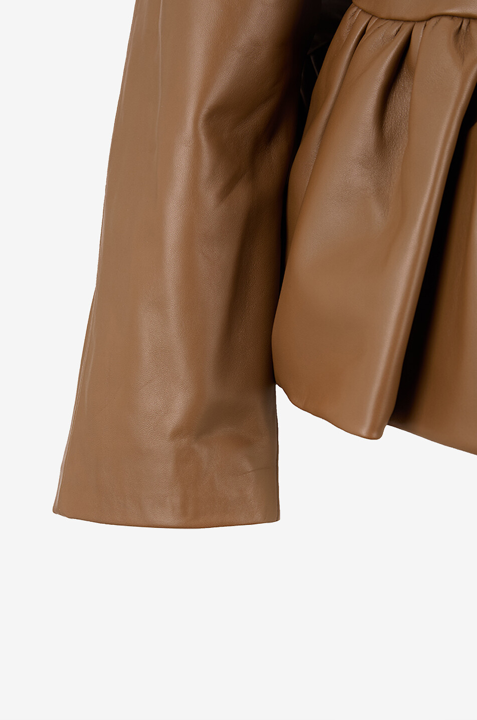 LIBEROWE Veste à basque en cuir nappa City Femme COGNAC 3