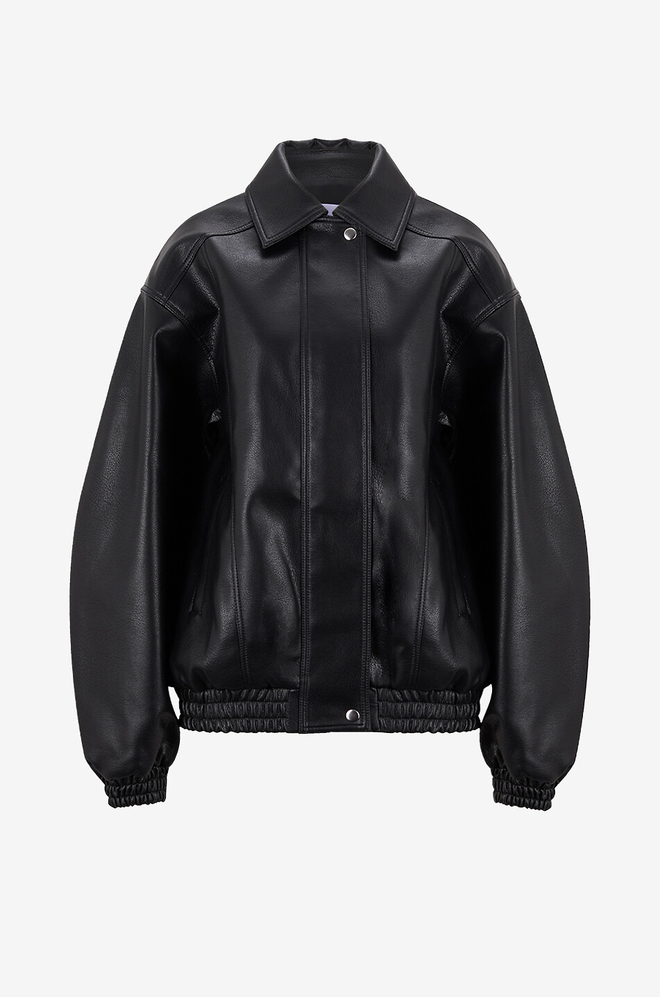 Kurze Kunstlederjacke mit Hemdkragen Prescott