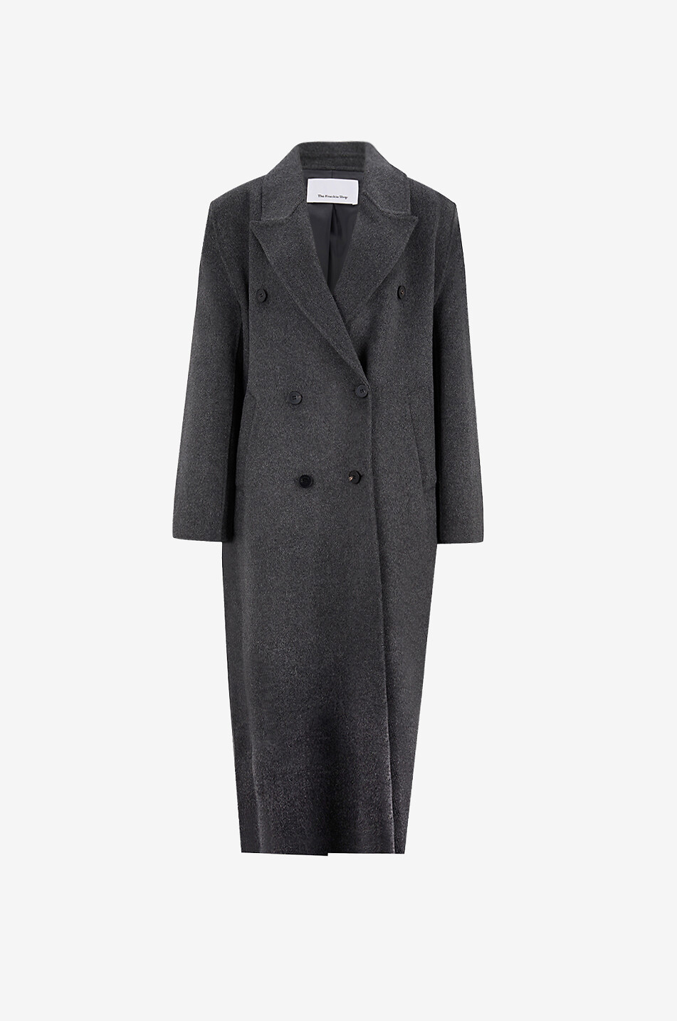 THE FRANKIE SHOP Langer zweireihiger Mantel aus Wollmix Gaia Damen DUNKELGRAU 1