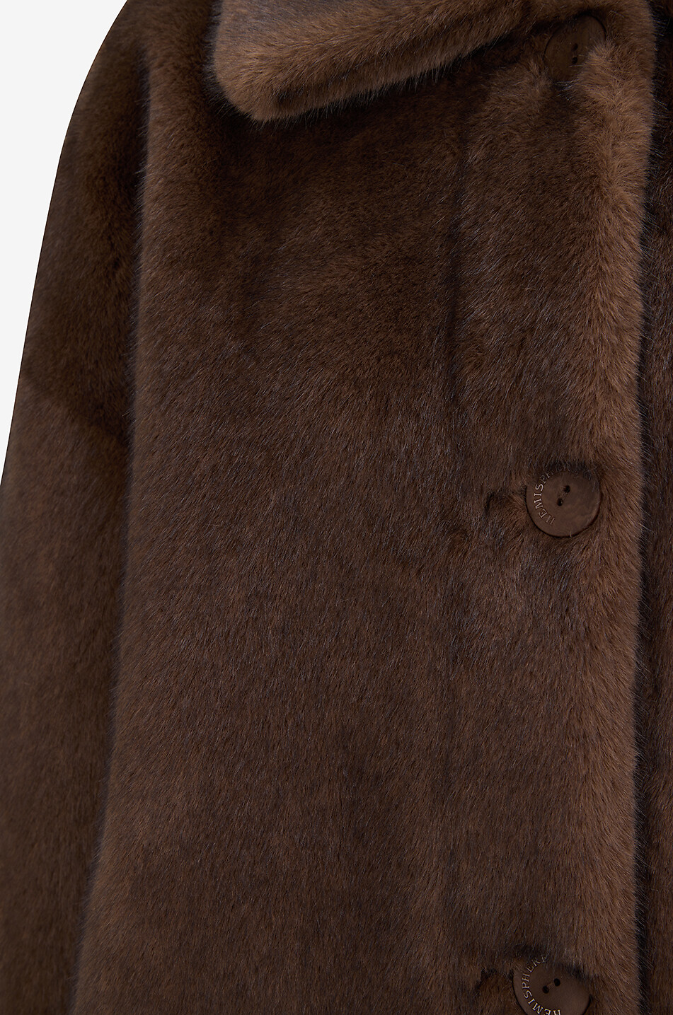 HEMISPHERE Short faux fur coat with shirt collar Women BROWN 3