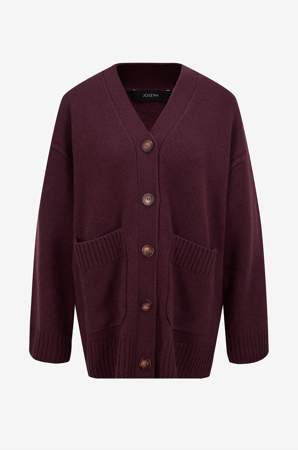 JOSEPH Cardigan en cachemire à col v Femme ROUGE FONCÉ 1