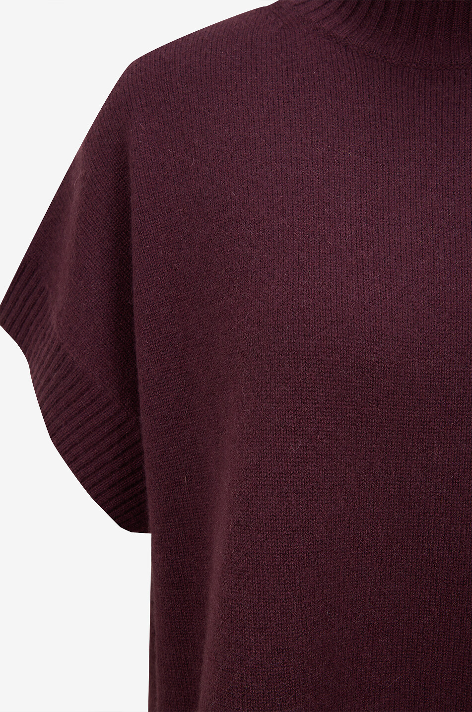 JOSEPH Sleeveless high-neck cashmere pullover Women DARK RED 3