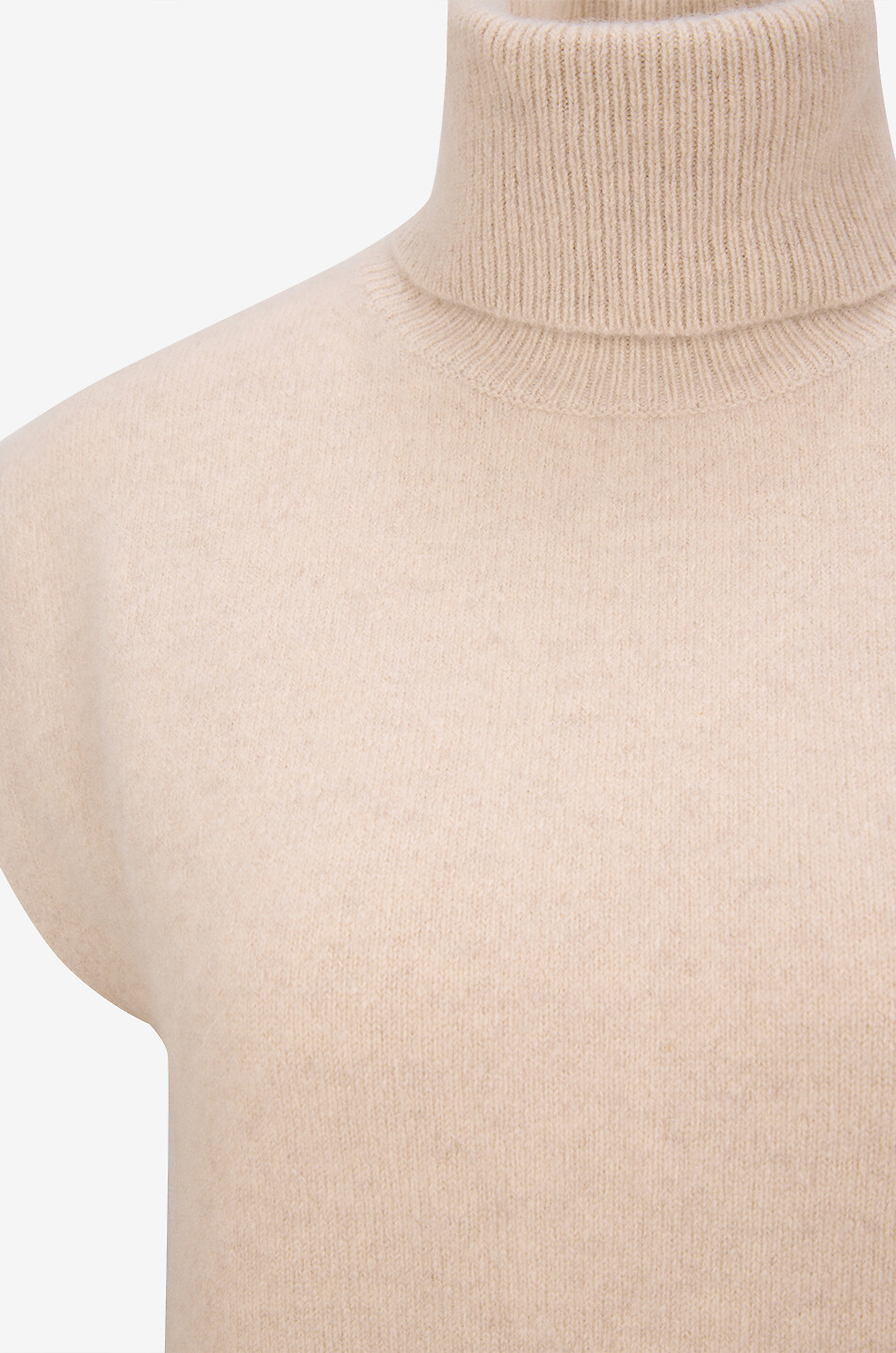 JOSEPH Pull sans manches à col roulé en cachemire Femme Beige clair 3