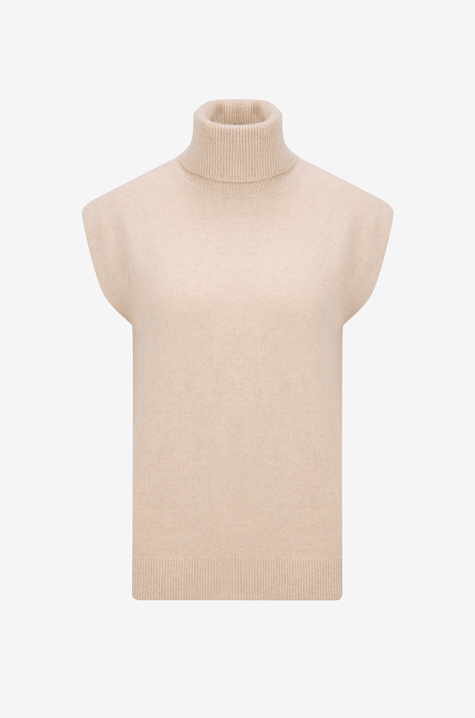 JOSEPH Pull sans manches à col roulé en cachemire Femme Beige clair 1