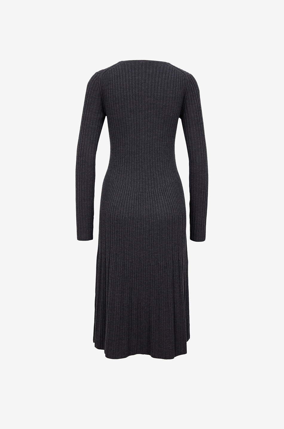 JOSEPH Midi-Kleid aus Merinowolle mit Rundhalsausschnitt Damen DUNKELGRAU 2