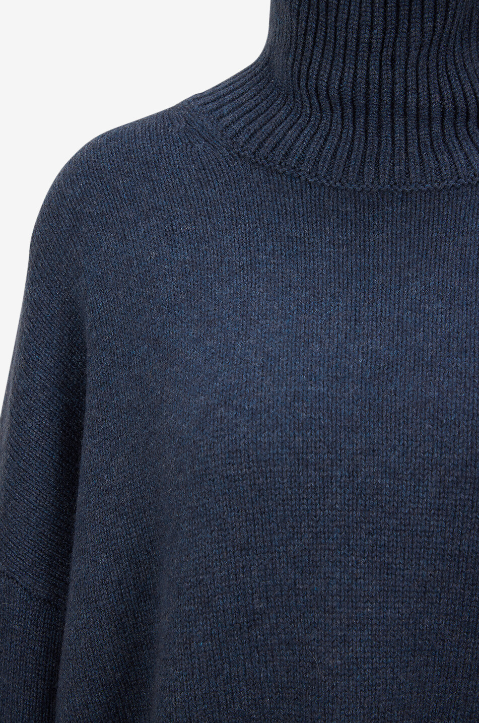 LISA YANG Heidi long oversized funnel neck cashmere jumper Women DARK BLUE 3