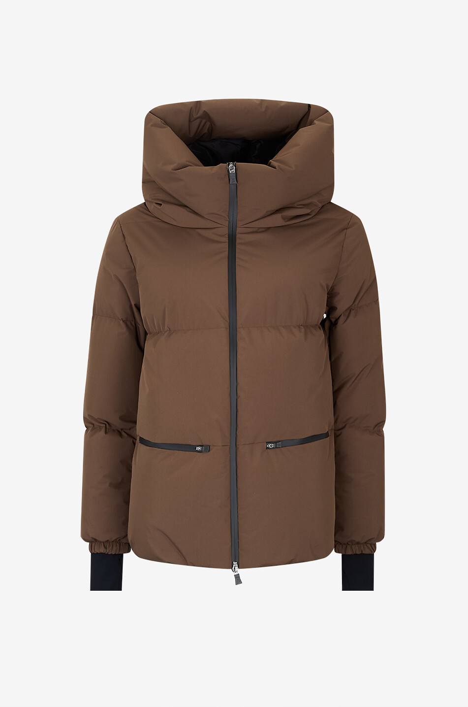 HERNO Zweilagige kurze Daunenjacke Damen DUNKLES KHAKI 1