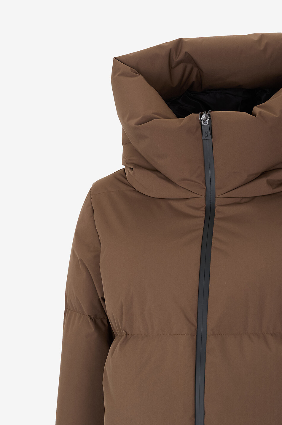 HERNO Zweilagige kurze Daunenjacke Damen DUNKLES KHAKI 3