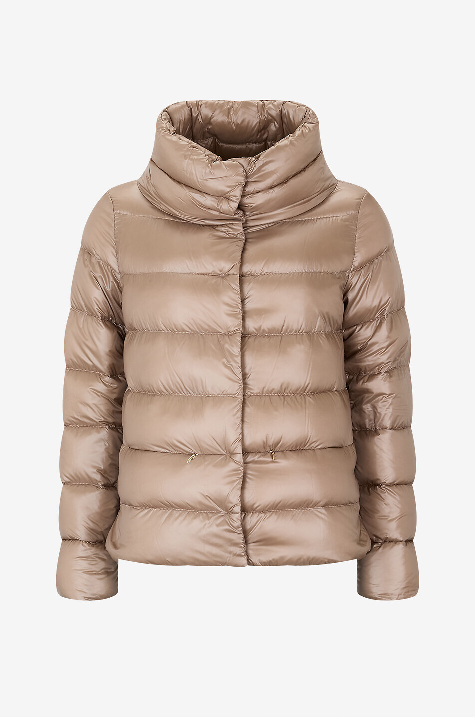 HERNO Kurze Daunenjacke aus satiniertem Technomaterial Damen BRAUN 1