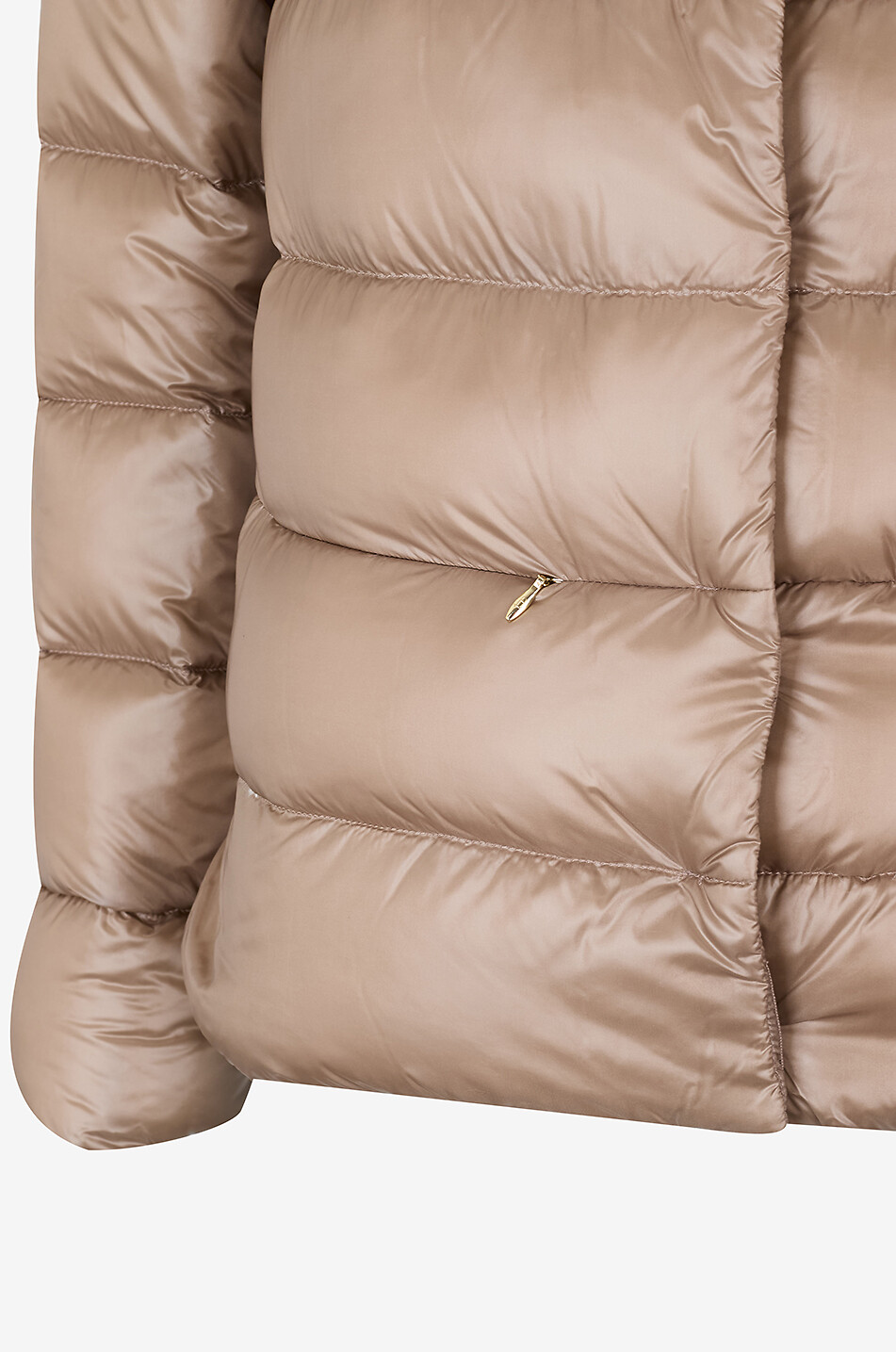 HERNO Kurze Daunenjacke aus satiniertem Technomaterial Damen BRAUN 3