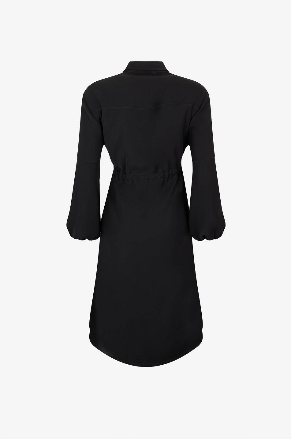 HERNO Mid-length crepe dress with shirt collar Women BLACK 2