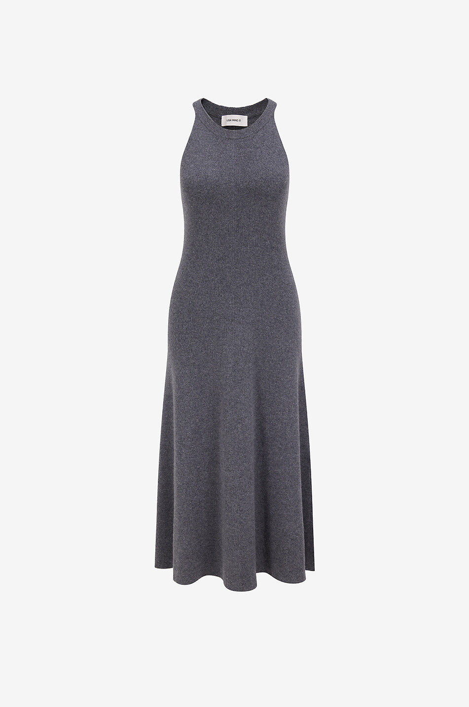 LISA YANG Patricia sleeveless mid-length knit dress Women DARK GREY 1