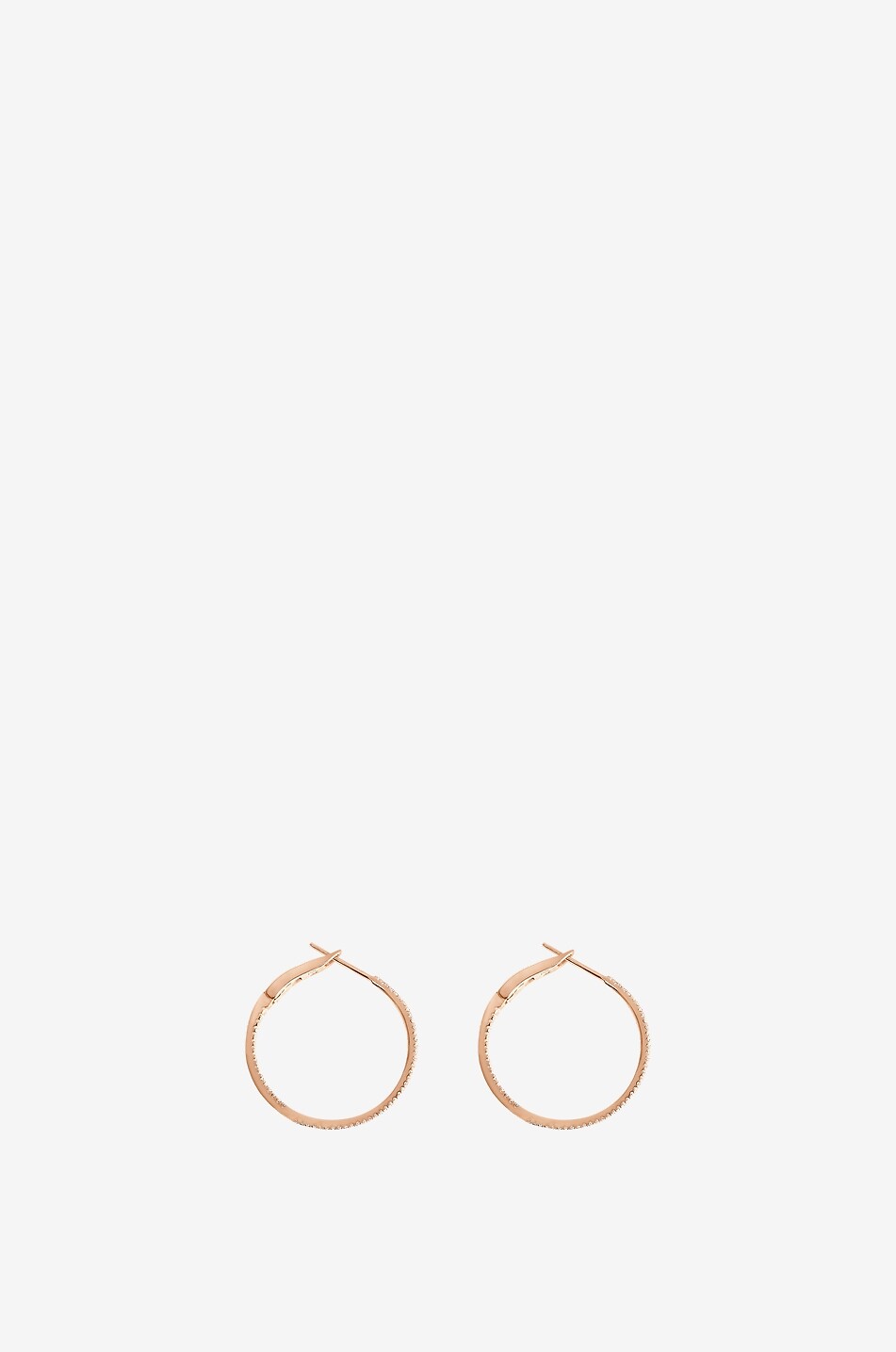 VANRYCKE Officiel single pink gold and diamond hoop earring - 25mm Women PINK 1